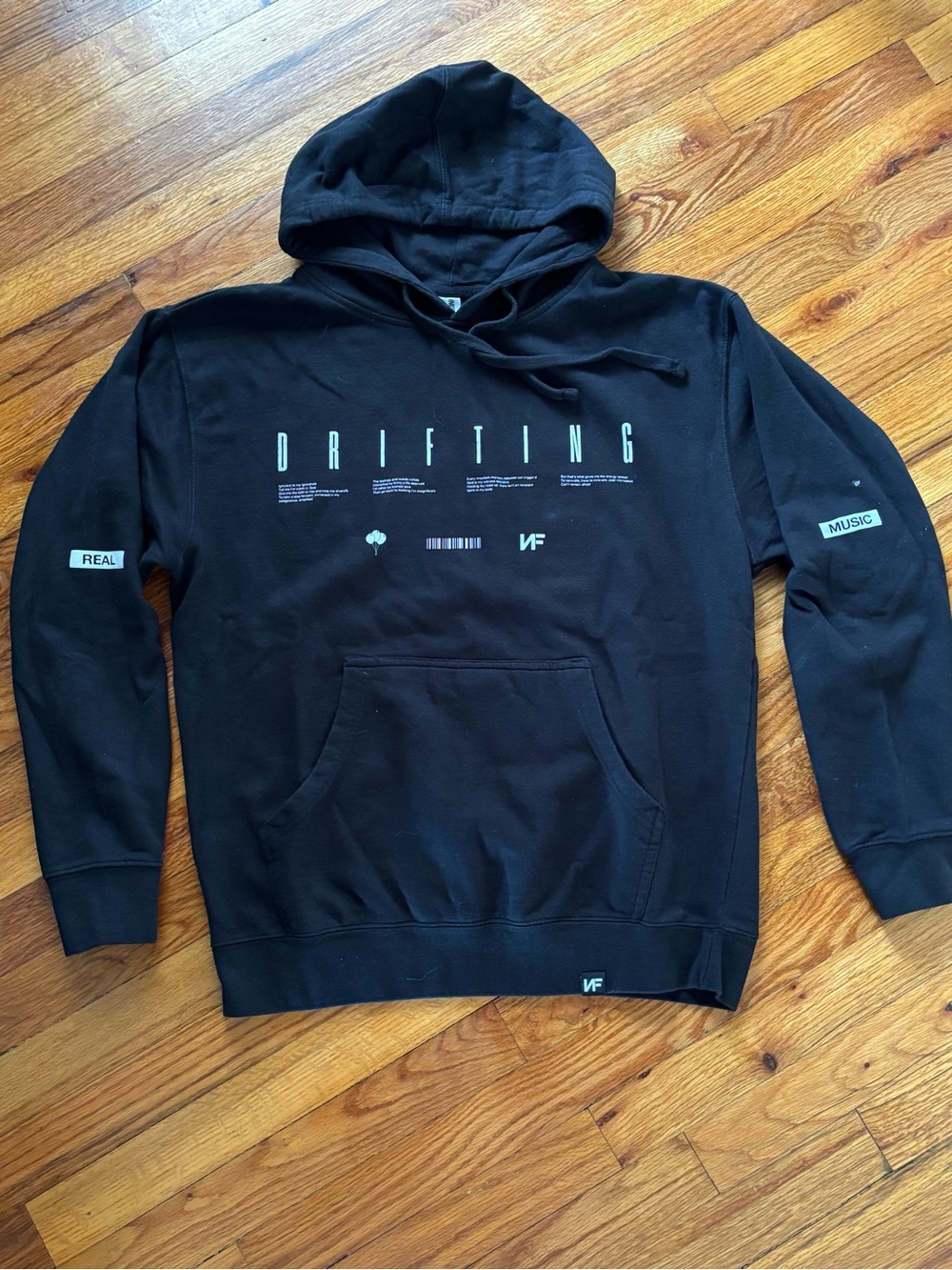 VGUC Band/Artist Merch: NF 'Drifting' Black Graphic Hoodie - Unisex Pullover